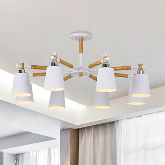 CÃ©lia - Modern Dining Room Pendant Lamp Modern Wooden Minimalism Hanging Light with Downward Metal Cloche Shade