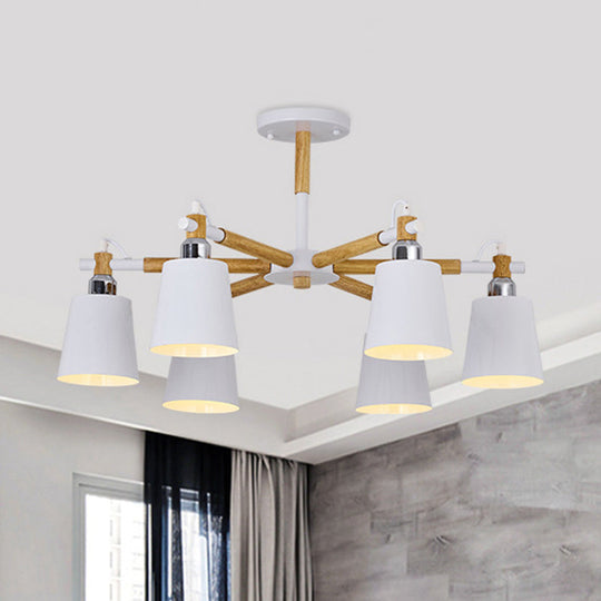 CÃ©lia - Modern Dining Room Pendant Lamp Modern Wooden Minimalism Hanging Light with Downward Metal Cloche Shade