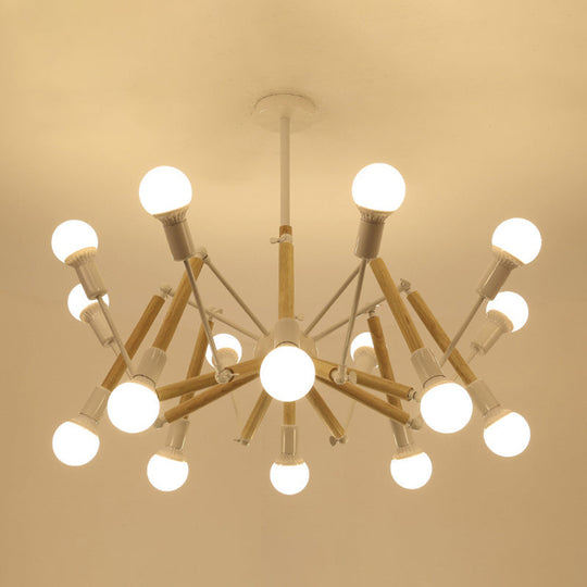 Mirella - Wooden Spider Chandelier: Modern Simplicity Dining Room Lamp