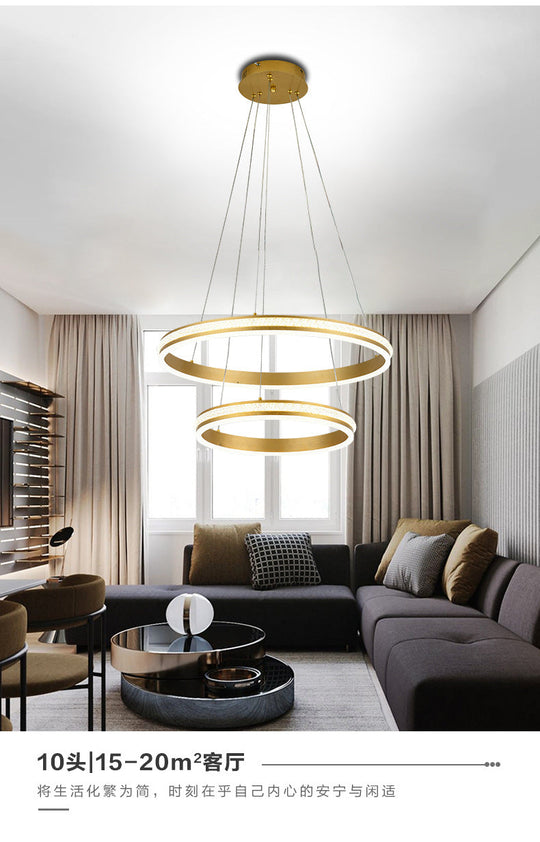 Gianfar - 16+24 2-Tiered Gold LED Chandelier with Diamond Stripes Shade