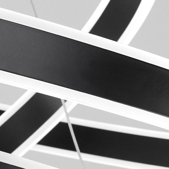 Francesca - Modern 23.6+31.5+39.3 Diameter 3-Tiered LED Chandelier Aluminum Ring-shaped Pendant Lighting Fixtures for Office Meeting Room