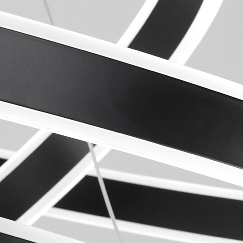 Francesca - Modern 23.6+31.5+39.3 Diameter 3-Tiered Led Chandelier Aluminum Ring-Shaped Pendant