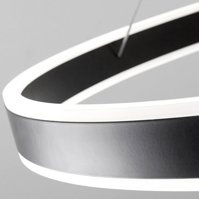 Francesca - Modern 23.6+31.5+39.3 Diameter 3-Tiered Led Chandelier Aluminum Ring-Shaped Pendant