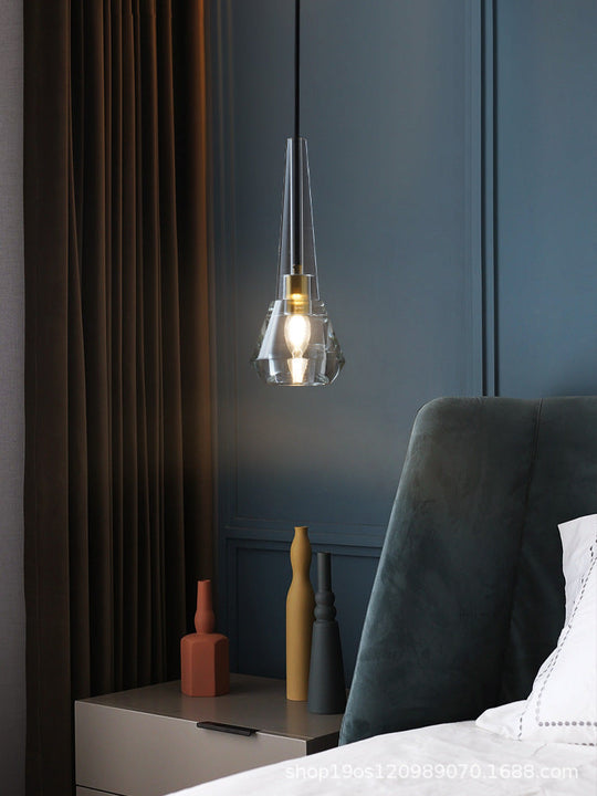 Modern Mini Crystal Pendant Light with Brass Finish for Living Room, Bar, and Coffee Shop Ceiling