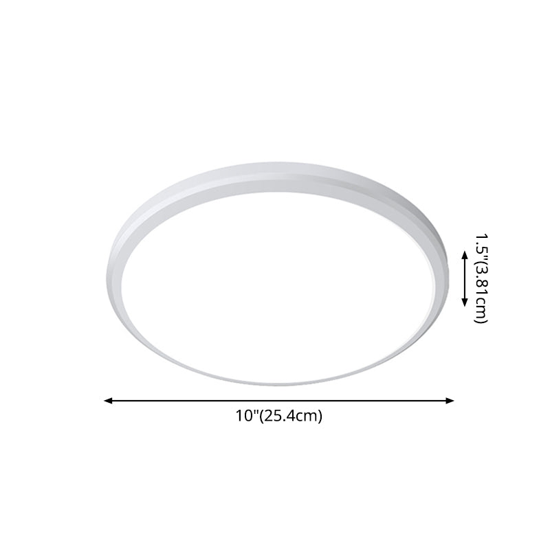 Ultra-Thin Round Led Ceiling Light For Kitchen - Simple White Design With Acrylic Flush Mount