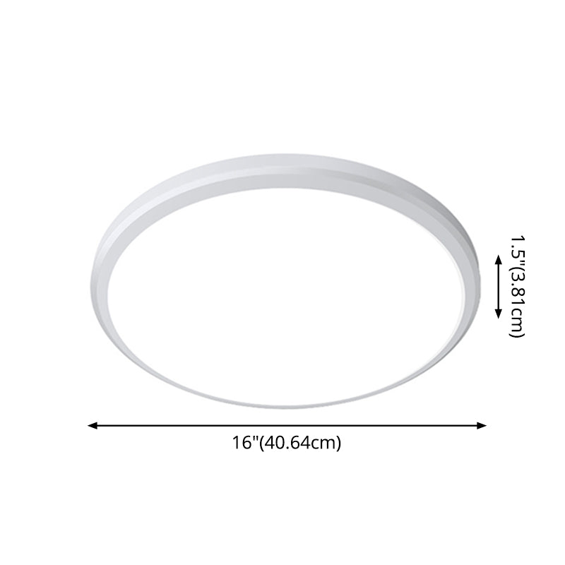 Ultra-Thin Round Led Ceiling Light For Kitchen - Simple White Design With Acrylic Flush Mount