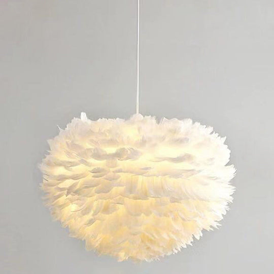 Nordic Style Heart Ceiling Light - White Metal Pendant Lamp For Bedrooms / 12