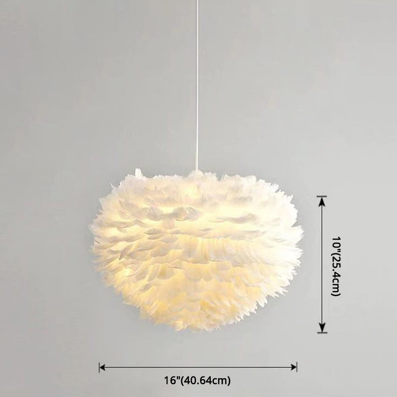 Nordic Style Heart Ceiling Light - White Metal Pendant Lamp For Bedrooms