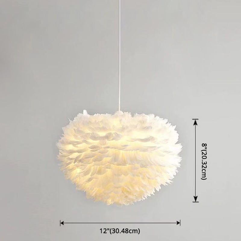 Nordic Style Heart Ceiling Light - White Metal Pendant Lamp For Bedrooms