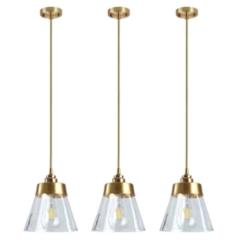 Contemporary Gold Glass Tapered Pendant Light Fixture - Hanging Ceiling Lighting