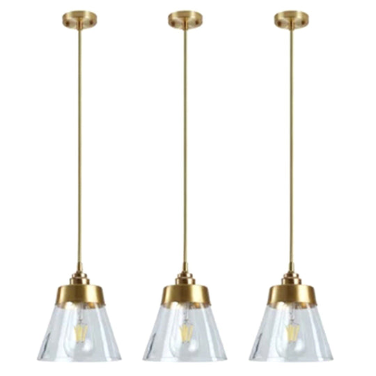 Contemporary Gold Glass Tapered Pendant Light Fixture - Hanging Ceiling Lighting