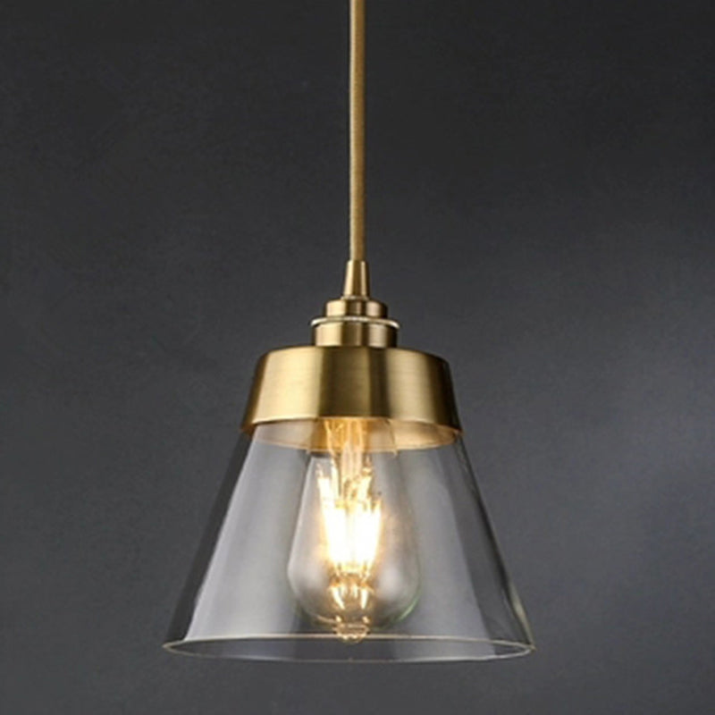 Contemporary Gold Glass Tapered Pendant Light Fixture - Hanging Ceiling Lighting