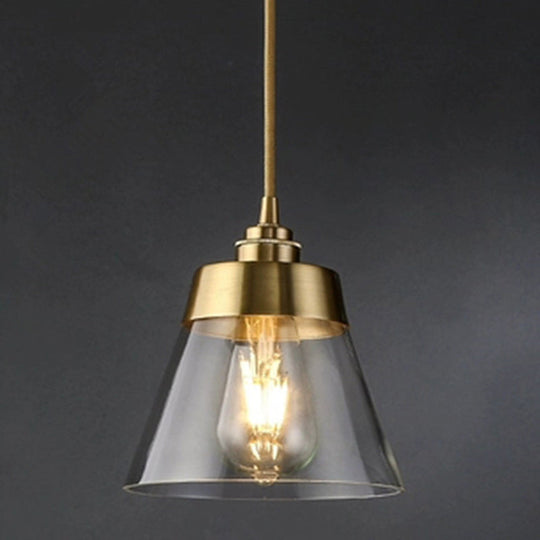 Contemporary Gold Glass Tapered Pendant Light Fixture - Hanging Ceiling Lighting