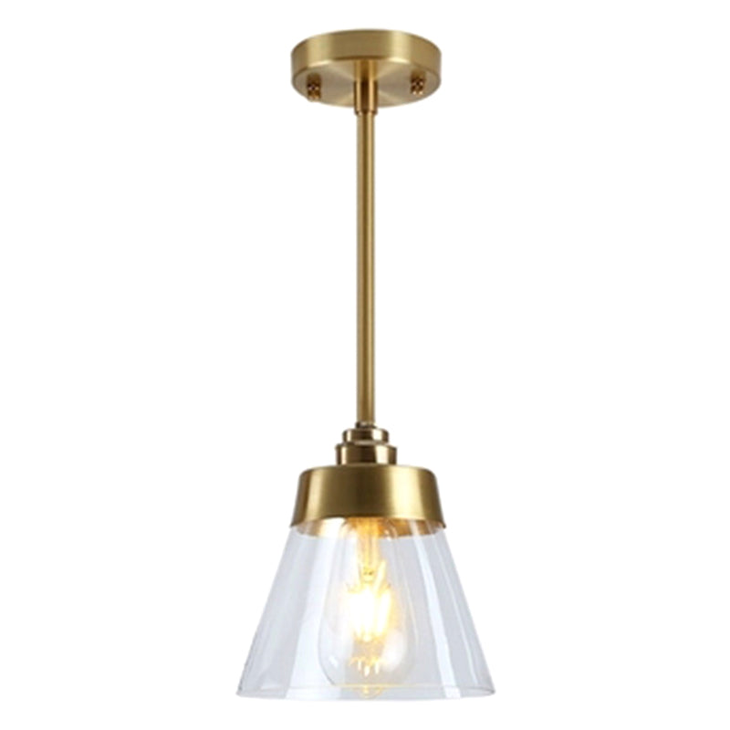 Contemporary Gold Glass Tapered Pendant Light Fixture - Hanging Ceiling Lighting