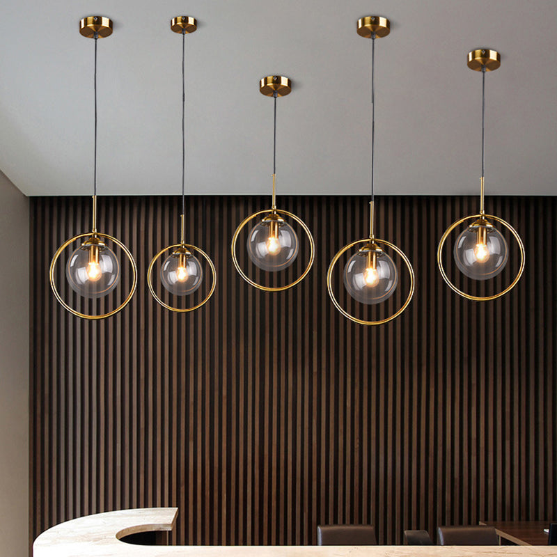 Contemporary Clear Glass Pendant Light Fixture For Bedroom