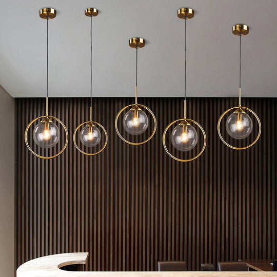 Contemporary Clear Glass Pendant Light Fixture For Bedroom