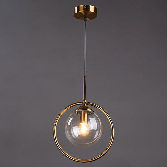 Contemporary Clear Glass Pendant Light Fixture For Bedroom