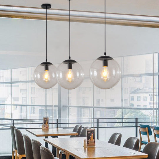 Minimalist Pendant Ceiling Light With Orb Glass Shade - Ideal Restaurant Lighting Fixture