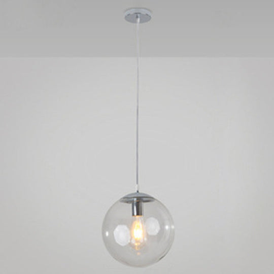 Minimalist Pendant Ceiling Light With Orb Glass Shade - Ideal Restaurant Lighting Fixture