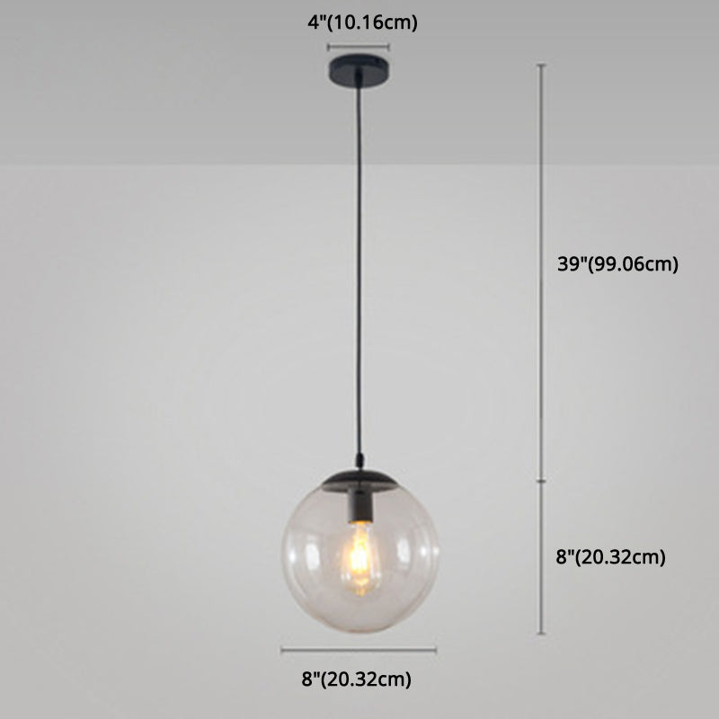 Minimalist Pendant Ceiling Light With Orb Glass Shade - Ideal Restaurant Lighting Fixture