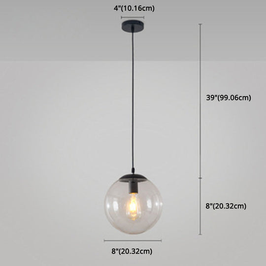 Minimalist Pendant Ceiling Light With Orb Glass Shade - Ideal Restaurant Lighting Fixture