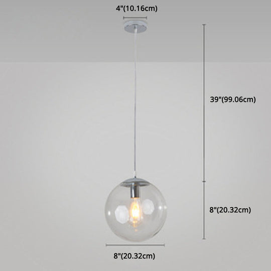 Minimalist Pendant Ceiling Light With Orb Glass Shade - Ideal Restaurant Lighting Fixture
