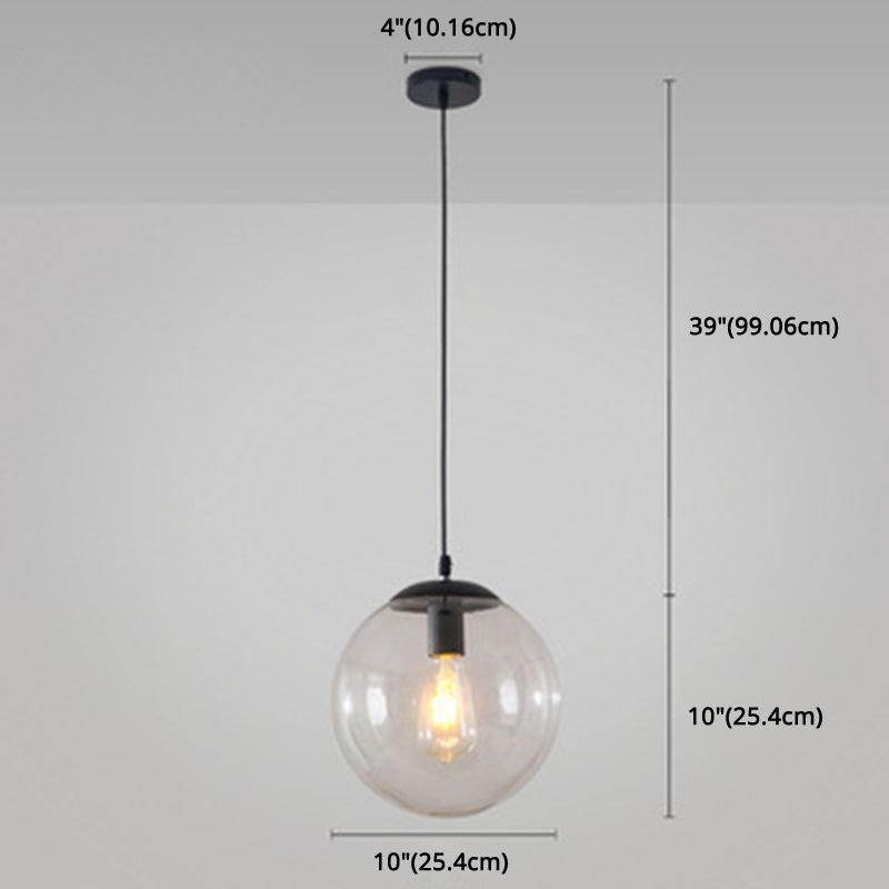 Minimalist Pendant Ceiling Light With Orb Glass Shade - Ideal Restaurant Lighting Fixture
