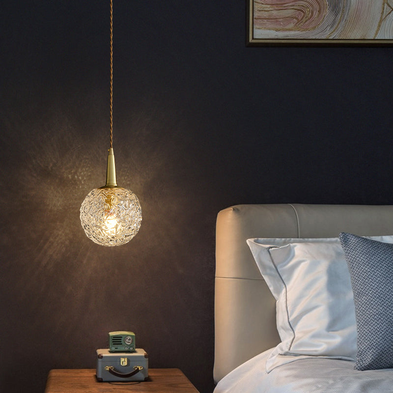 Modern Gold Crystal Pendant Ceiling Light Spherical Suspension Lamp