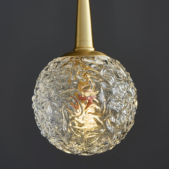 Modern Gold Crystal Pendant Ceiling Light Spherical Suspension Lamp