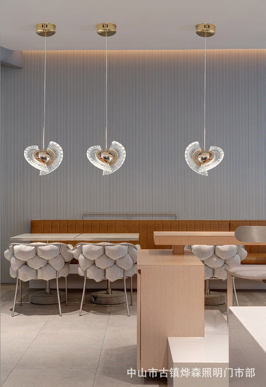 Modern Crystal Led Pendant Light In Gold For Living Room
