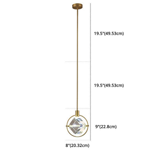 Modern Crystal Cubic Hanging Ceiling Light: Led Gold Suspended Fixture