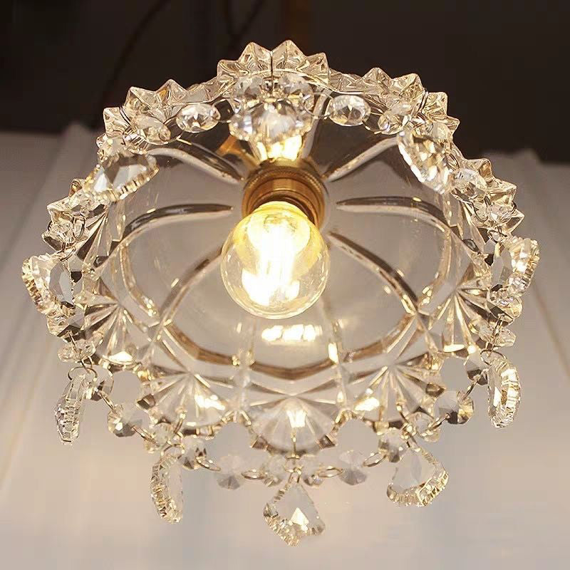 Contemporary Gold Glass Flower Pendant Ceiling Light - Elegant Suspended Lighting Fixture