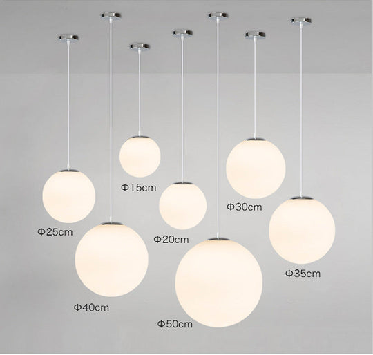 Modern Glass Pendant Lighting Fixture - White Hanging Light For Globe Clothes Shop