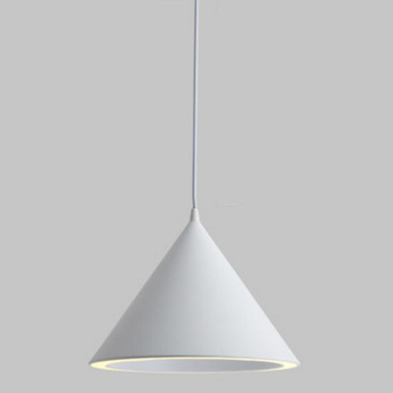 Minimalist Led Conical Pendant Light - Stylish Metal Ceiling Fixture White / Warm 10