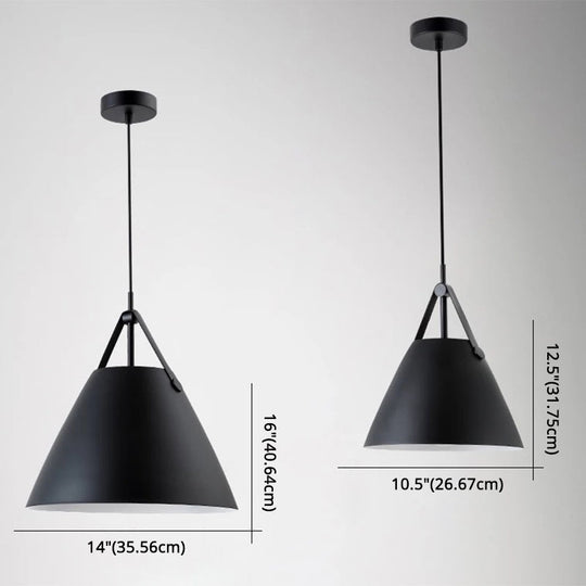 Metal Conical Suspension Pendant Ceiling Light - Minimalist Style For Living Room