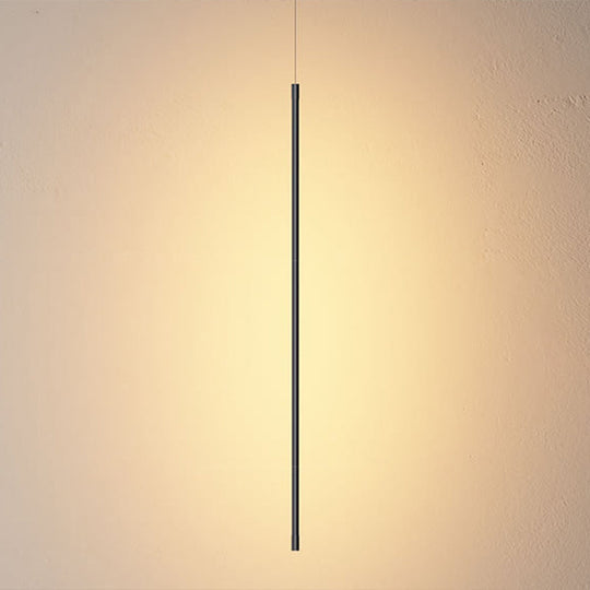 Contemporary Led Black Metal Pendant Light - Stylish Ceiling Suspension Lamp / Warm