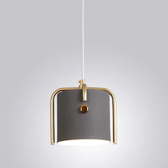 Cylinder Metal Pendant Lighting Fixture For Restaurant - Simplicity Meets Elegance Grey