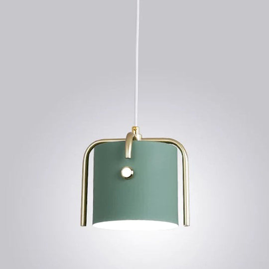 Cylinder Metal Pendant Lighting Fixture For Restaurant - Simplicity Meets Elegance Green