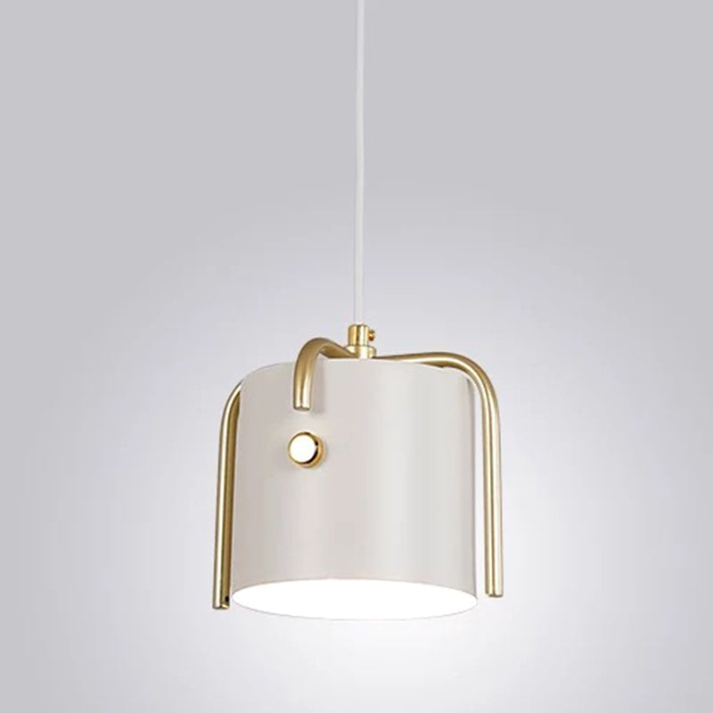 Cylinder Metal Pendant Lighting Fixture For Restaurant - Simplicity Meets Elegance White