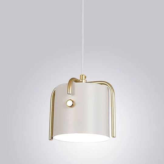 Cylinder Metal Pendant Lighting Fixture For Restaurant - Simplicity Meets Elegance White