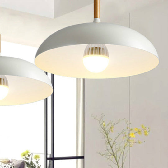 Minimalist Metal Down Lighting Pendant For Bedroom - Circle Fixture