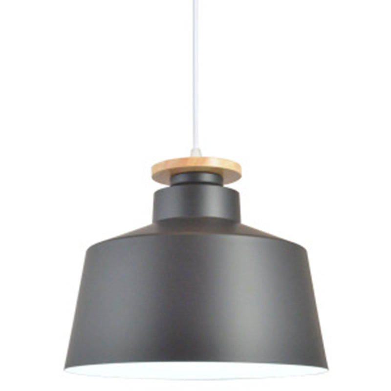 Minimalist Wooden And Metal Pendant Light For Restaurant Ceiling Black