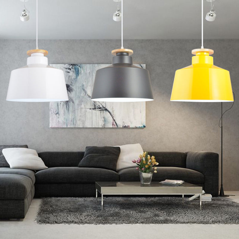 Minimalist Wooden And Metal Pendant Light For Restaurant Ceiling