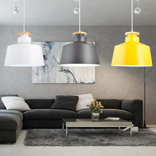 Minimalist Wooden And Metal Pendant Light For Restaurant Ceiling