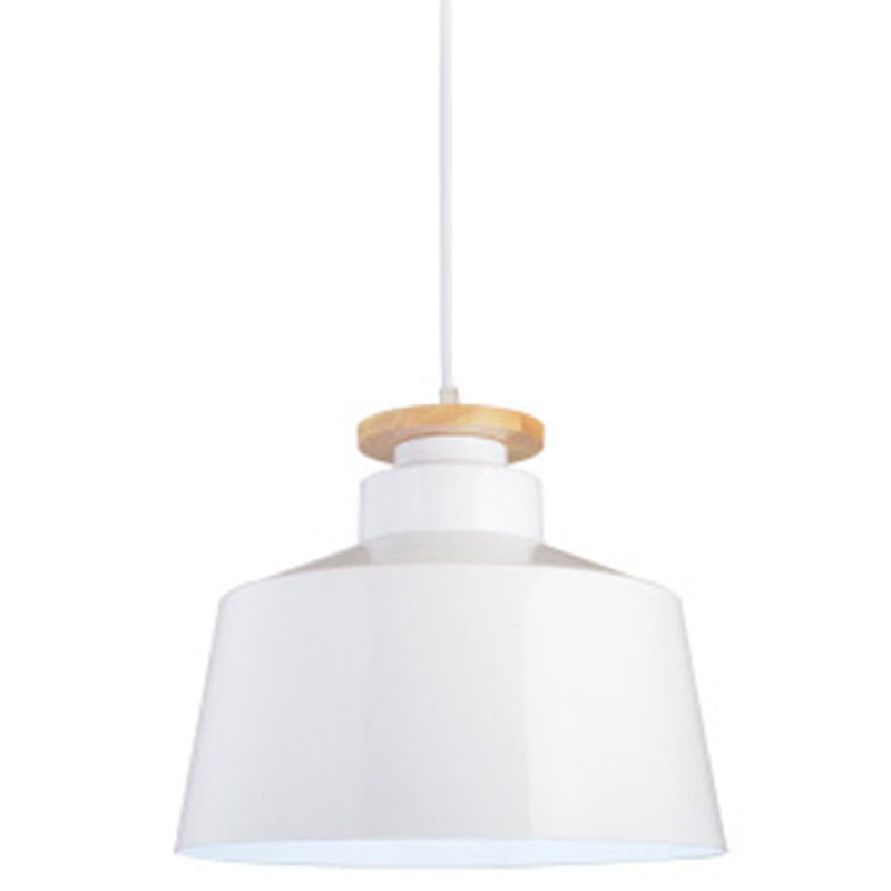 Minimalist Wooden And Metal Pendant Light For Restaurant Ceiling White