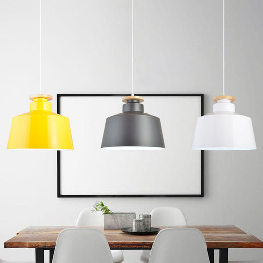 Minimalist Wooden And Metal Pendant Light For Restaurant Ceiling