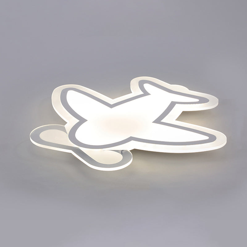 Minimalist Acrylic Flush-Mount Led Ceiling Lamp - White / Natural 24