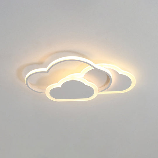 Minimalist Led Cloud Ceiling Light Fixture - Acrylic Mount White / Warm