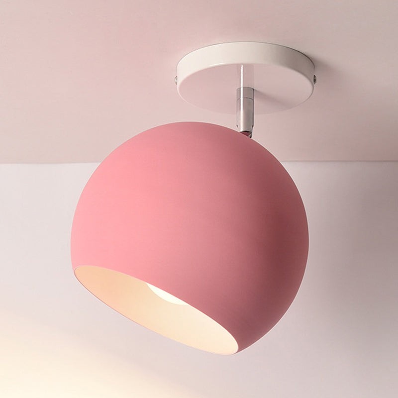 Nordic Style Round Ceiling Flush Mount Light With Metal Aisle Close To Lighting