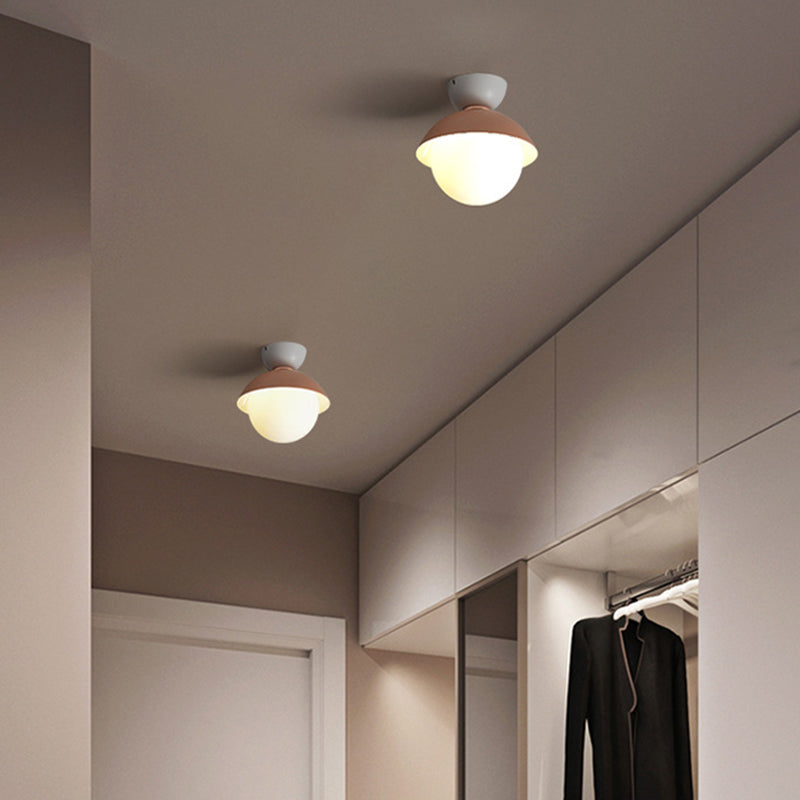 Nordic-Style Round Flush Mount Metal Ceiling Light